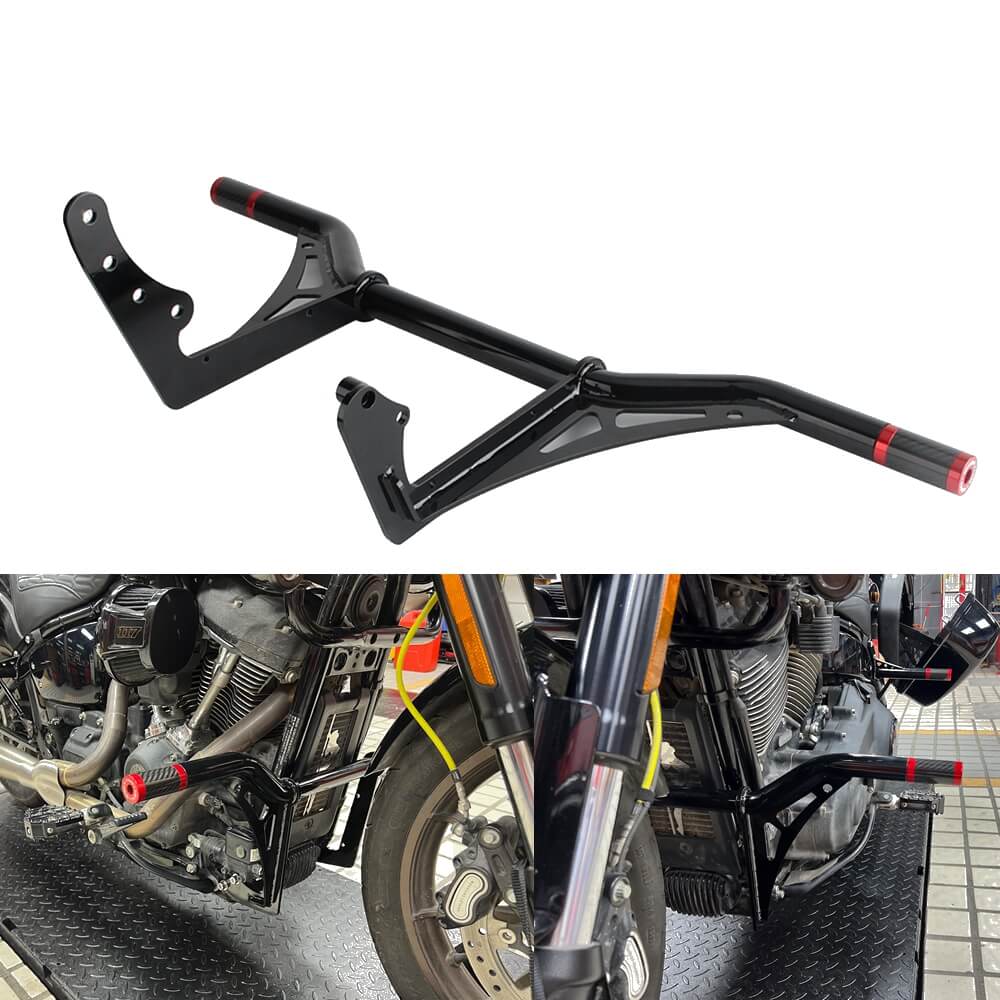 Front Highway Engine Guard Crash Bar Rear Saddlebag Guards Frame Slider For Harley Softail Low Rider ST 117 FXLRST 2022-2025 - pazoma