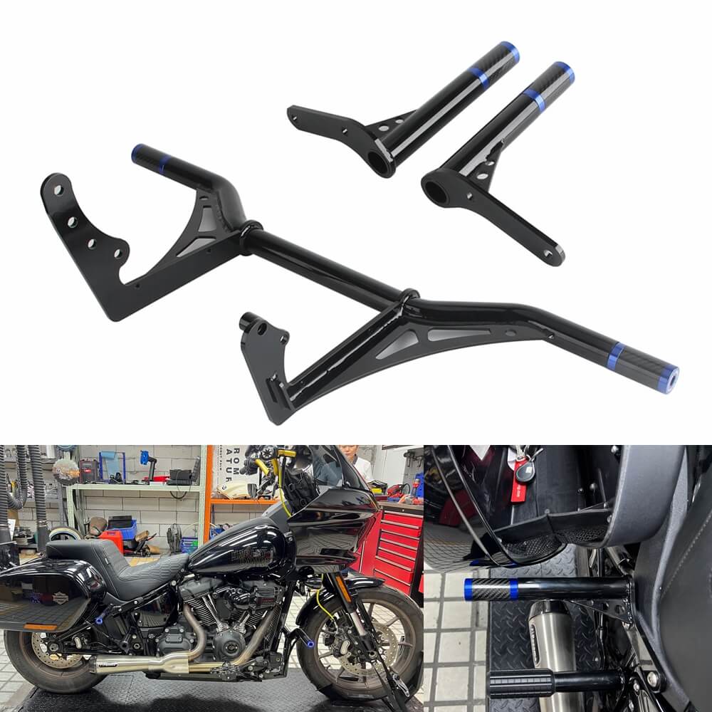 Front Highway Engine Guard Crash Bar Rear Saddlebag Guards Frame Slider For Harley Softail Low Rider ST 117 FXLRST 2022-2025 - pazoma