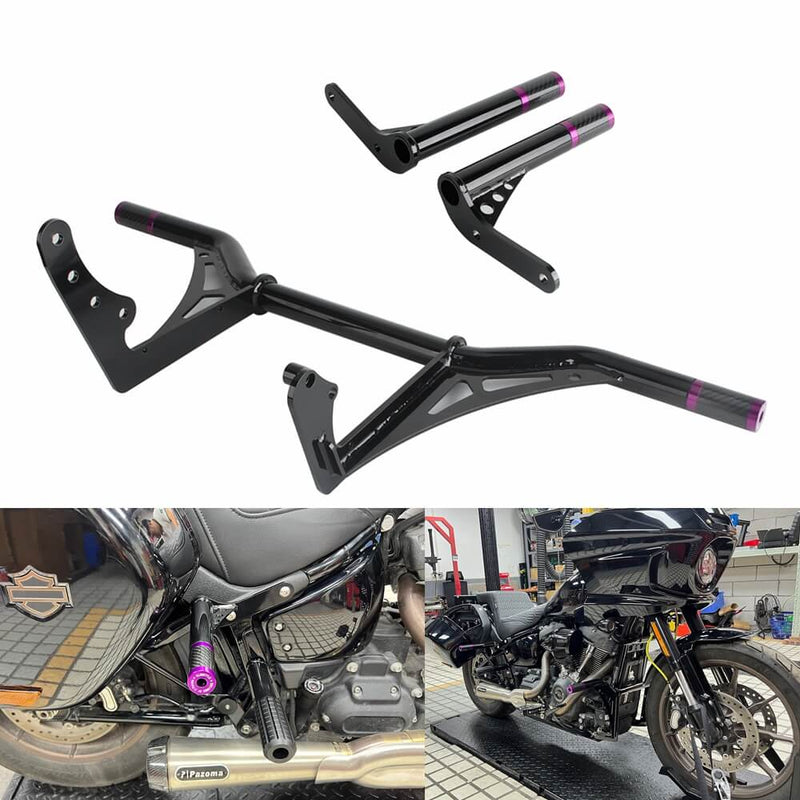 Front Highway Engine Guard Crash Bar Rear Saddlebag Guards Frame Slider For Harley Softail Low Rider ST 117 FXLRST 2022-2025 - pazoma