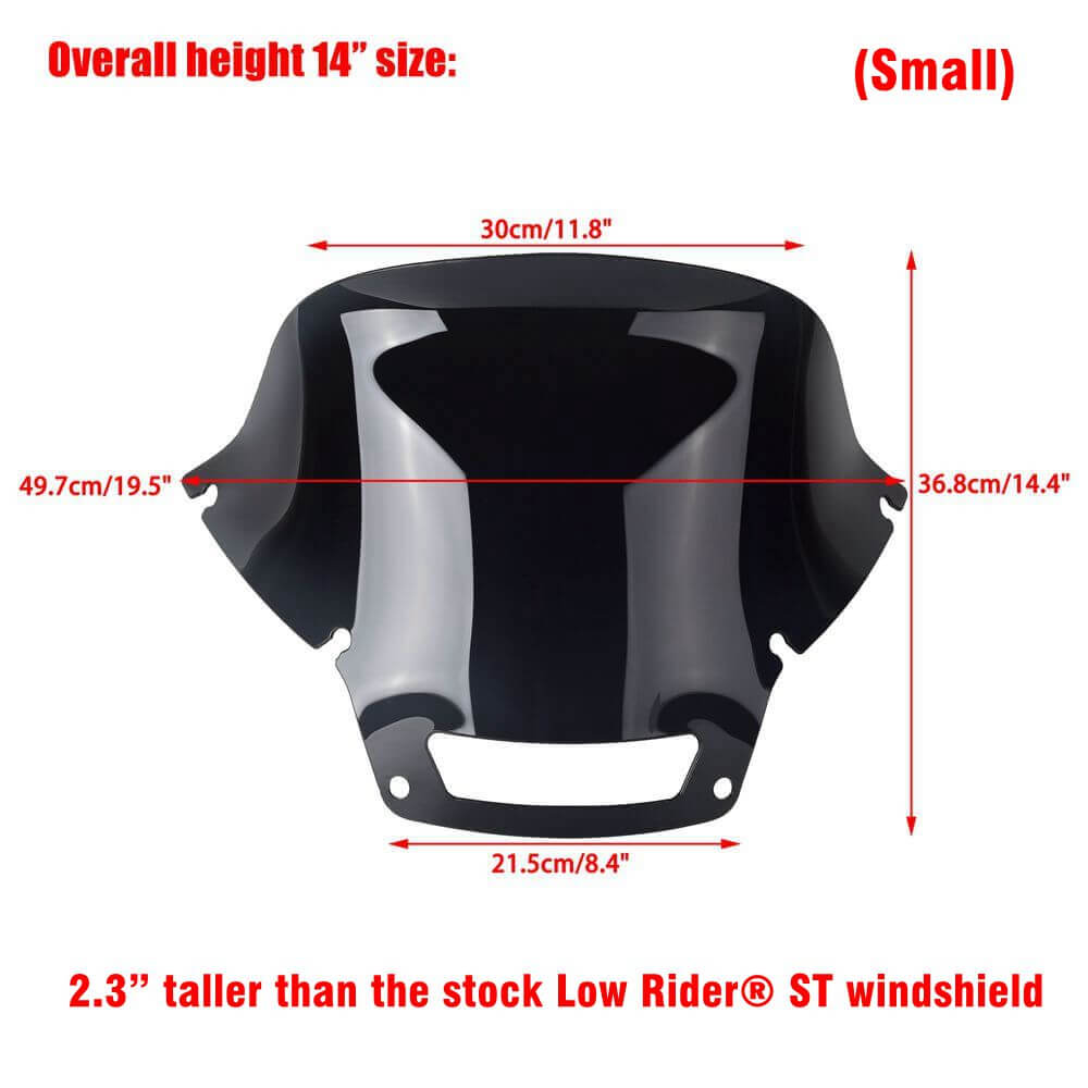 Harley Softail Low Rider ST EI Diablo FXLRST FXRST 117 Polycarbonate PC Recurve Windshield Windscreen 2022-2025 - pazoma