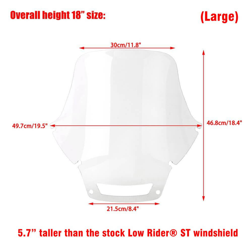 Harley Softail Low Rider ST EI Diablo FXLRST FXRST 117 Polycarbonate PC Recurve Windshield Windscreen 2022-2025 - pazoma