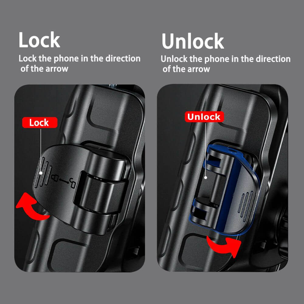 Harley Dyna low rider street bob super glide Handlebar Phone Carrier Mount Holder One-Touch Quick Lock Stand 360 Rotation Bracket - pazoma