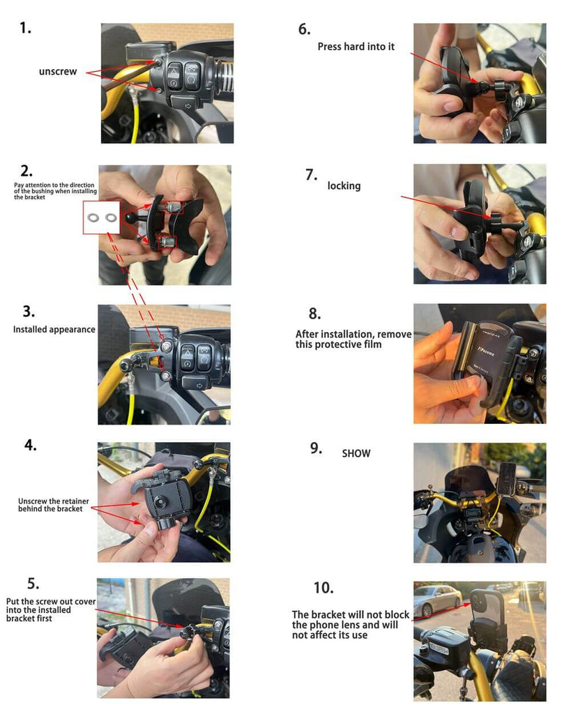 Harley Dyna low rider street bob super glide Handlebar Phone Carrier Mount Holder One-Touch Quick Lock Stand 360 Rotation Bracket - pazoma