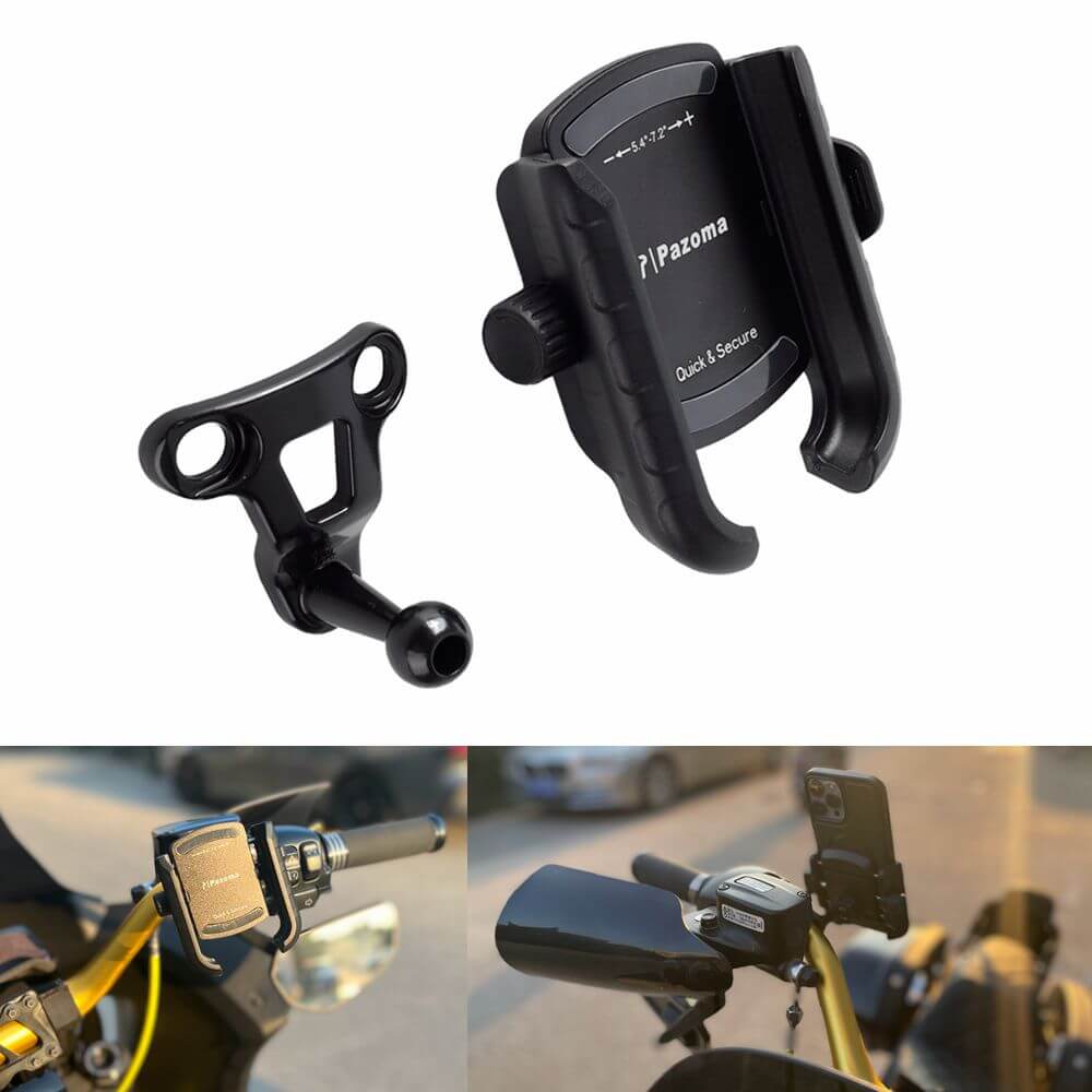 Handlebar Phone Carrier Mount Holder One-Touch Quick Lock Stand Support 360 Rotation Bracket For Harley Sportster XL 883 1200 VRSC - pazoma