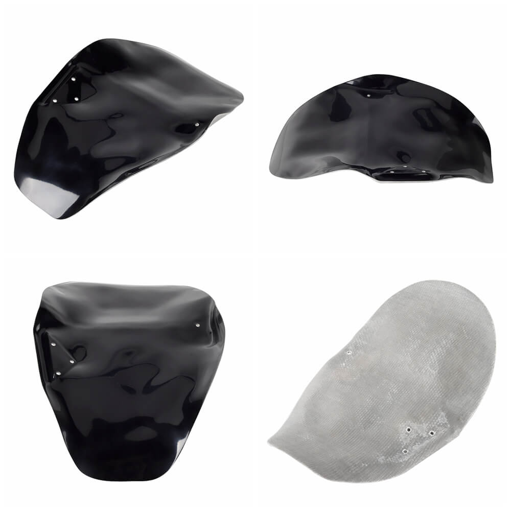 GRP FRP Glass Fibre Shorty Front Fender Rear Fender Seat Plate Chin Fairing For Harley Nightster 975 RH975 2022-2025 Black Gelcoat - pazoma