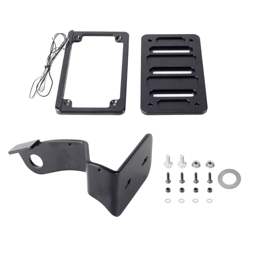 Harley Davidson Nightster 975 RH975 4x7" Side Mount Number License Plate Bracket Mounts Holders W/ LED Light Flat License Plate Frame 2022- - pazoma