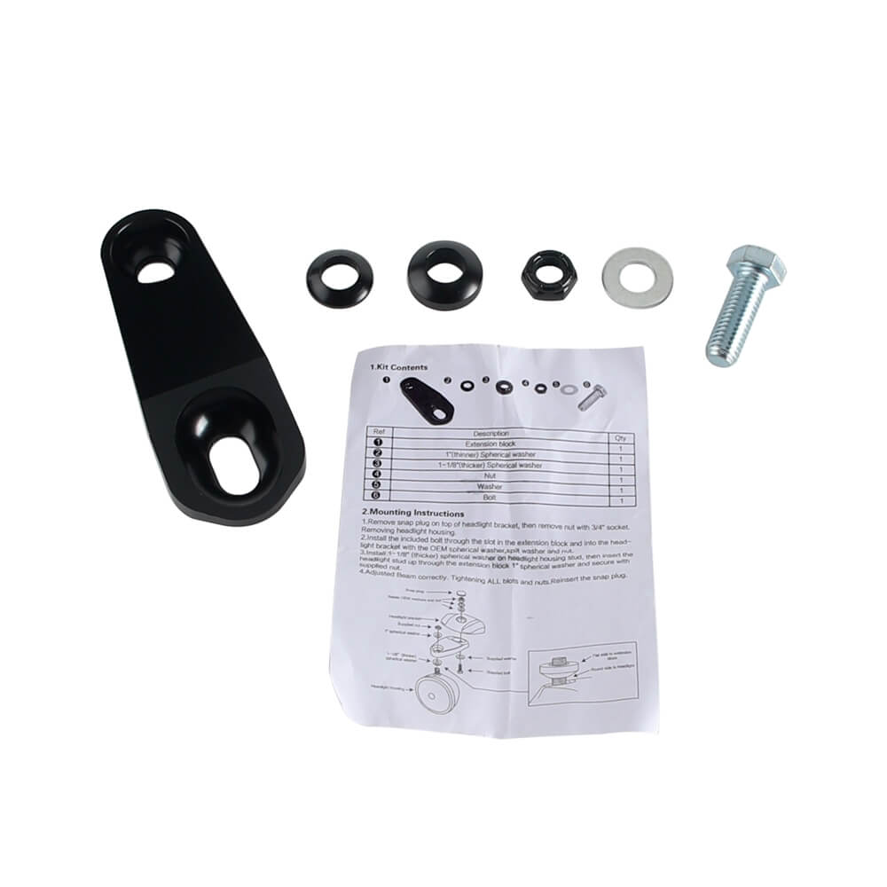 Harley Dyna Super Glide Sport Low Rider FXD FXDX FXDL Sportster XL Top Mount Headlight Extension Relocation Block Custom Fairing Light Bracket 86-22 - pazoma