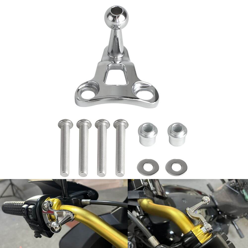 Harley Dyna low rider street bob super glide Handlebar Phone Carrier Mount Holder One-Touch Quick Lock Stand 360 Rotation Bracket - pazoma
