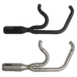 Harley M8 Softail 2 into 1 Big Bore Full Exhaust System Stainless Steel Muffler Low Rider S ST Fat Street Bob Standard Slim Deluxe FXLR '18-Up - pazoma