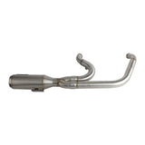 Harley M8 Softail 2 into 1 Big Bore Full Exhaust System Stainless Steel Muffler Low Rider S ST Fat Street Bob Standard Slim Deluxe FXLR '18-Up - pazoma