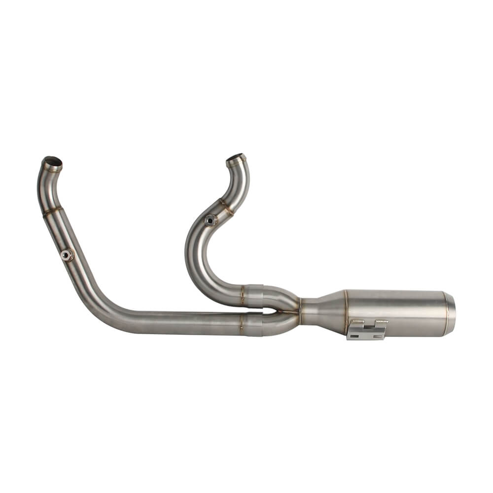 Harley M8 Softail 2 into 1 Big Bore Full Exhaust System Stainless Steel Muffler Low Rider S ST Fat Street Bob Standard Slim Deluxe FXLR '18-Up - pazoma