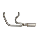 Harley M8 Softail 2 into 1 Big Bore Full Exhaust System Stainless Steel Muffler Low Rider S ST Fat Street Bob Standard Slim Deluxe FXLR '18-Up - pazoma