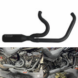 Harley M8 Softail 2 into 1 Big Bore Full Exhaust System Stainless Steel Muffler Low Rider S ST Fat Street Bob Standard Slim Deluxe FXLR '18-Up - pazoma