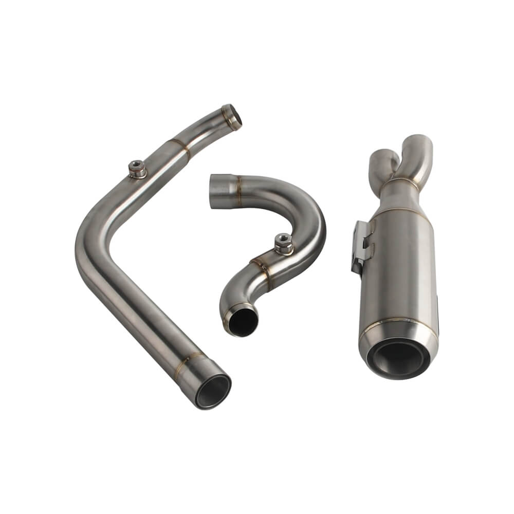 Harley M8 Softail 2 into 1 Big Bore Full Exhaust System Stainless Steel Muffler Low Rider S ST Fat Street Bob Standard Slim Deluxe FXLR '18-Up - pazoma