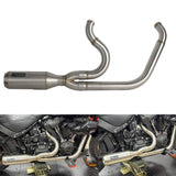 Harley M8 Softail 2 into 1 Big Bore Full Exhaust System Stainless Steel Muffler Low Rider S ST Fat Street Bob Standard Slim Deluxe FXLR '18-Up - pazoma