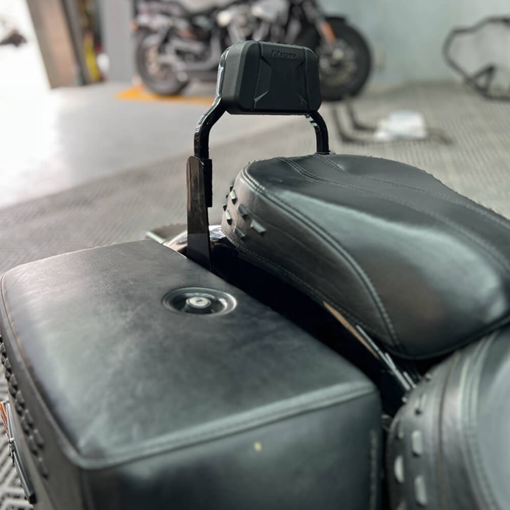 Harley M8 Softail Heritage Classic FLHCS Hydra-Glide Revival FLI Club Style Passenger Backrests Low profile Fixed Mini Sports Sissy Bar 18- - pazoma
