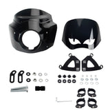 Harley M8 Softail Low Rider S 114 117 FXLRS Club Style Headlight Fairing w/11" Eye Shape Vented Windshield Headlight Relocation Block - pazoma