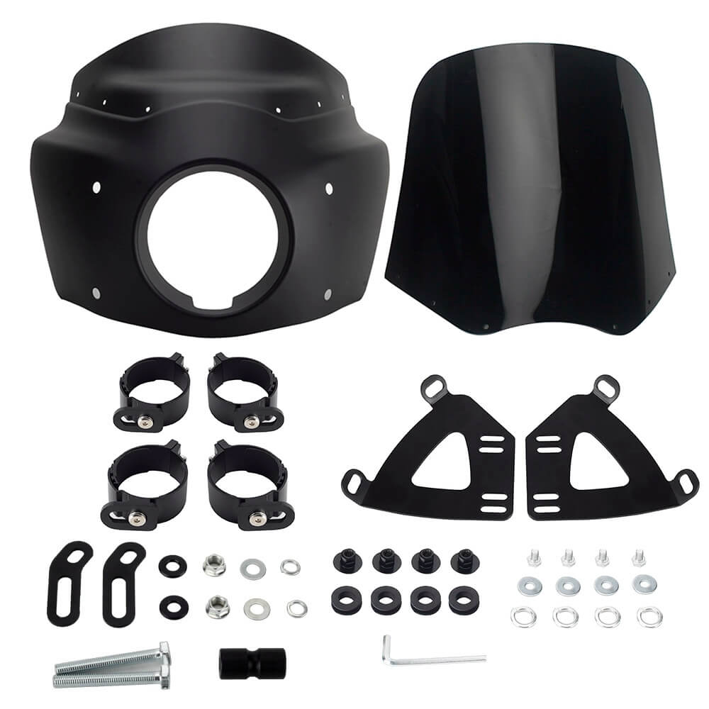 Harley M8 Softail Low Rider S 114 117 FXLRS Front Headlight Fairing Windshield w/Headlight Relocation Block 2020-2025 - pazoma