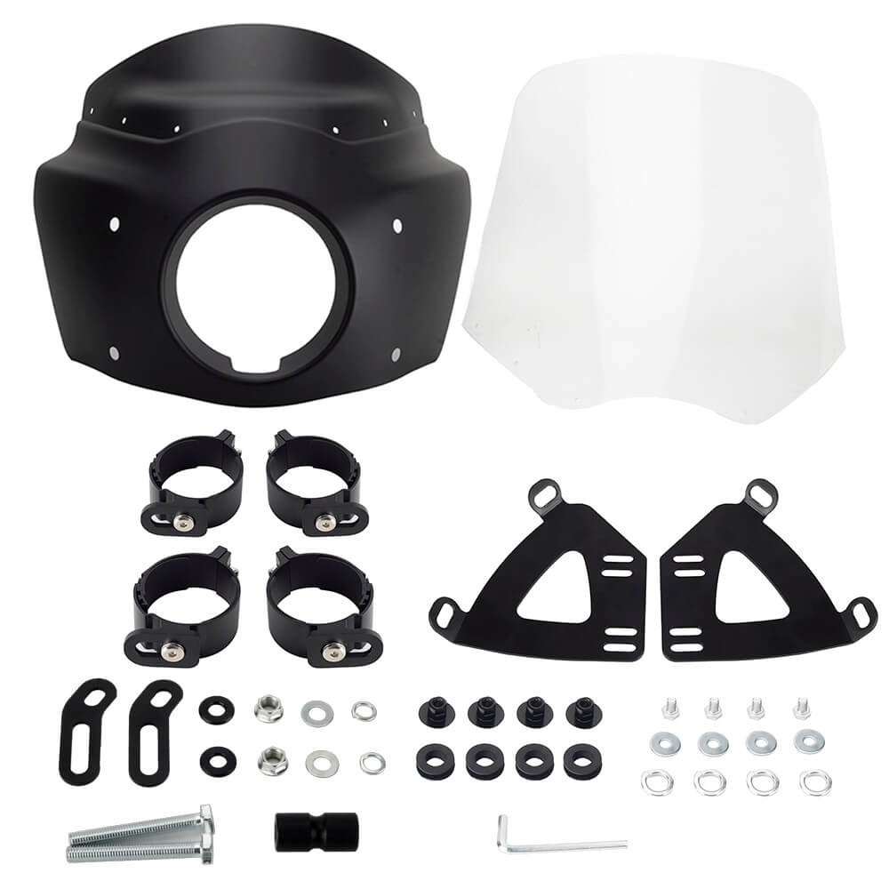 Harley M8 Softail Low Rider S 114 117 FXLRS Front Headlight Fairing Windshield w/Headlight Relocation Block 2020-2025 - pazoma