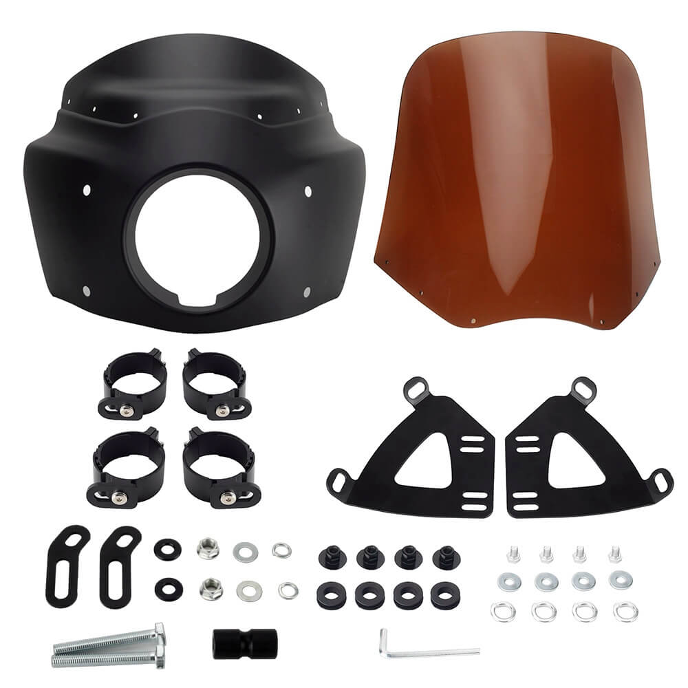Harley M8 Softail Low Rider S 114 117 FXLRS Front Headlight Fairing Windshield w/Headlight Relocation Block 2020-2025 - pazoma