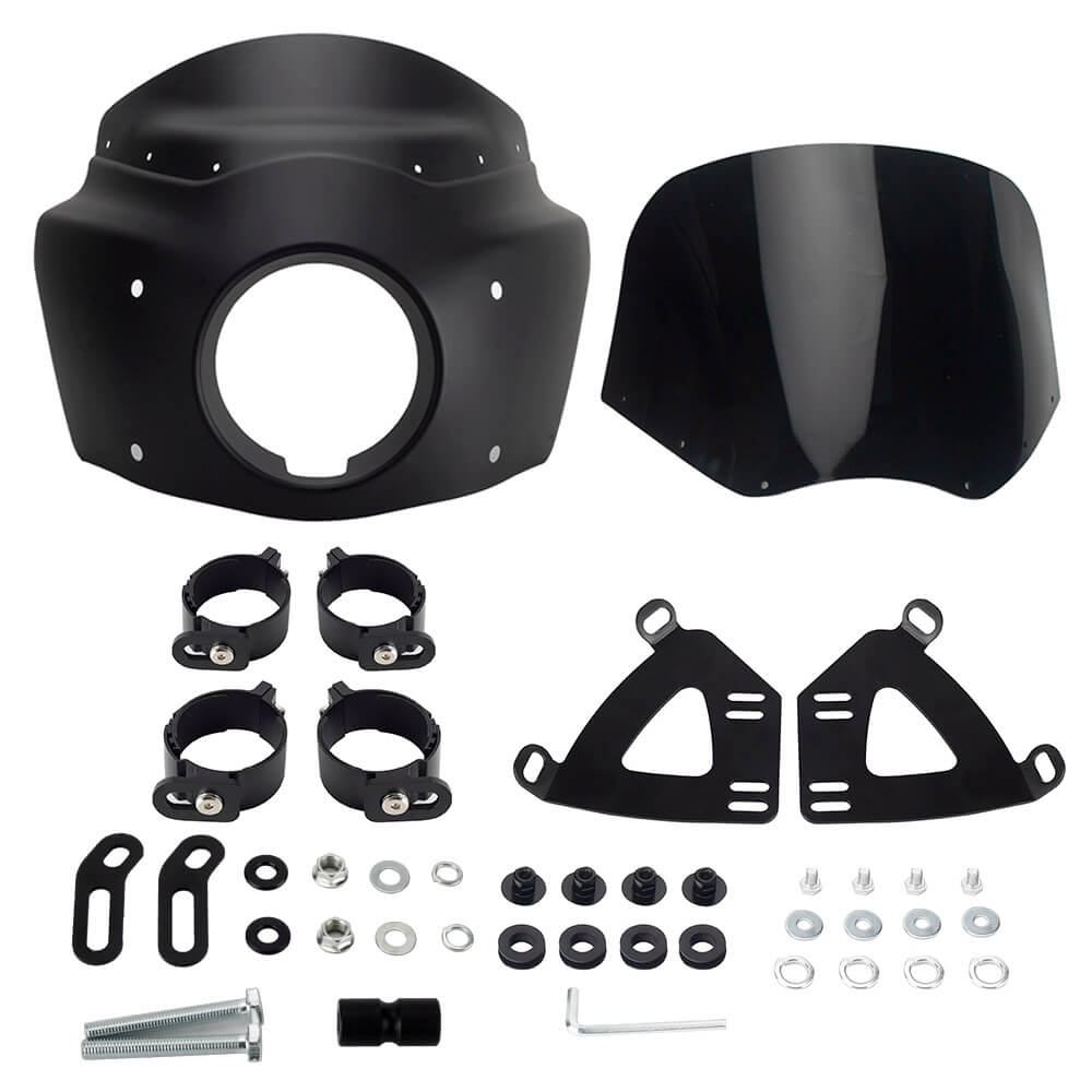 Harley M8 Softail Low Rider S 114 117 FXLRS Front Headlight Fairing Windshield w/Headlight Relocation Block 2020-2025 - pazoma