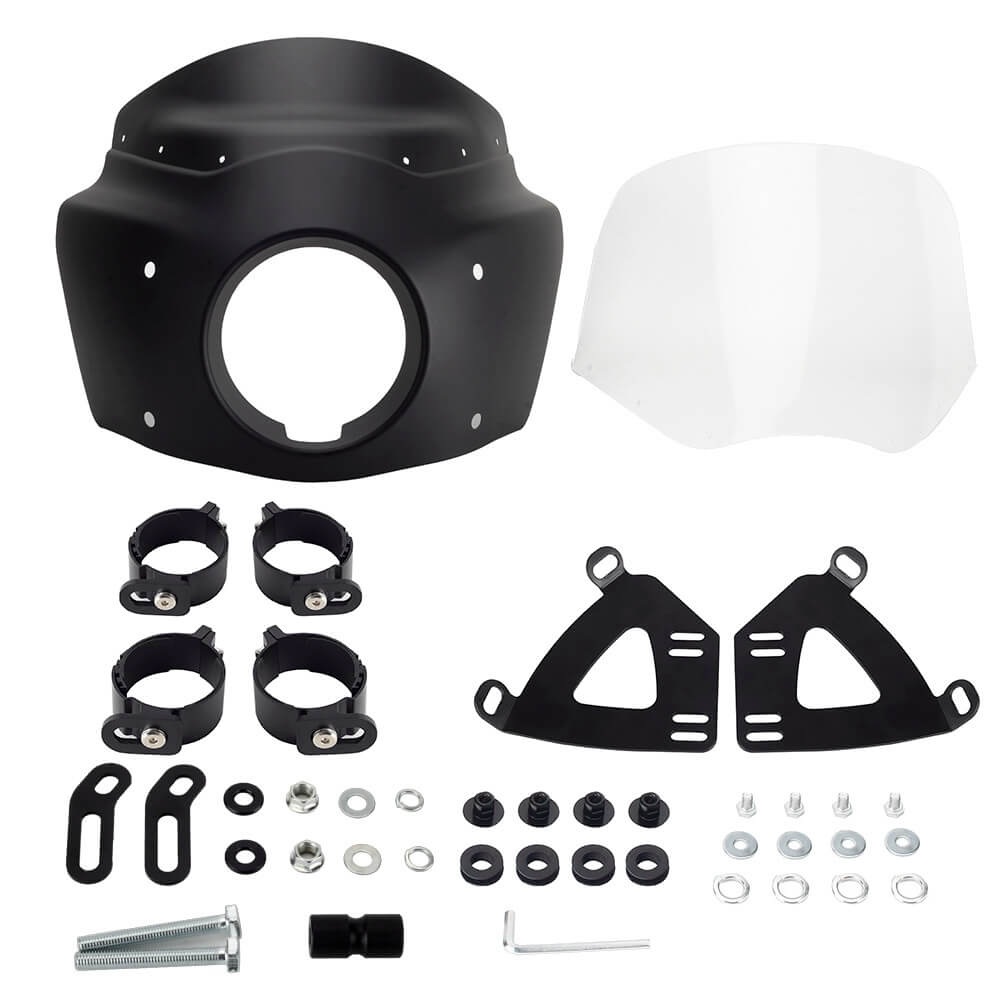 Harley M8 Softail Low Rider S 114 117 FXLRS Front Headlight Fairing Windshield w/Headlight Relocation Block 2020-2025 - pazoma