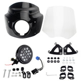 Harley M8 Softail Low Rider S 114 117 FXLRS Headlight Fairing Lamp mask Cowl Windshield w/ 5.75'' LED Projection Headlamp 20up - pazoma