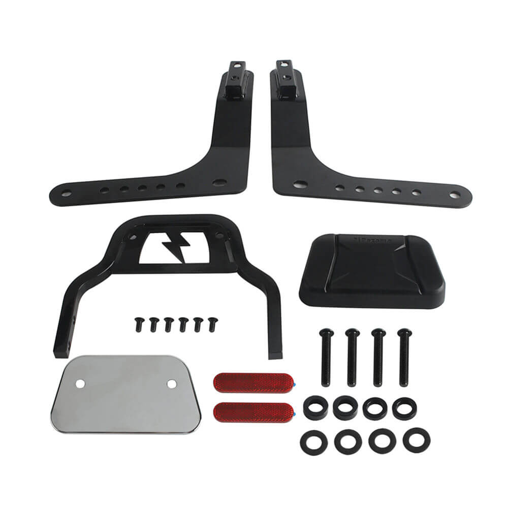 Harley M8 Softail Low Rider S FXLR FXLRS Low profile Fixed Mini Sports Sissy Bar Kit Club Style Backrests 2018-2025 - pazoma