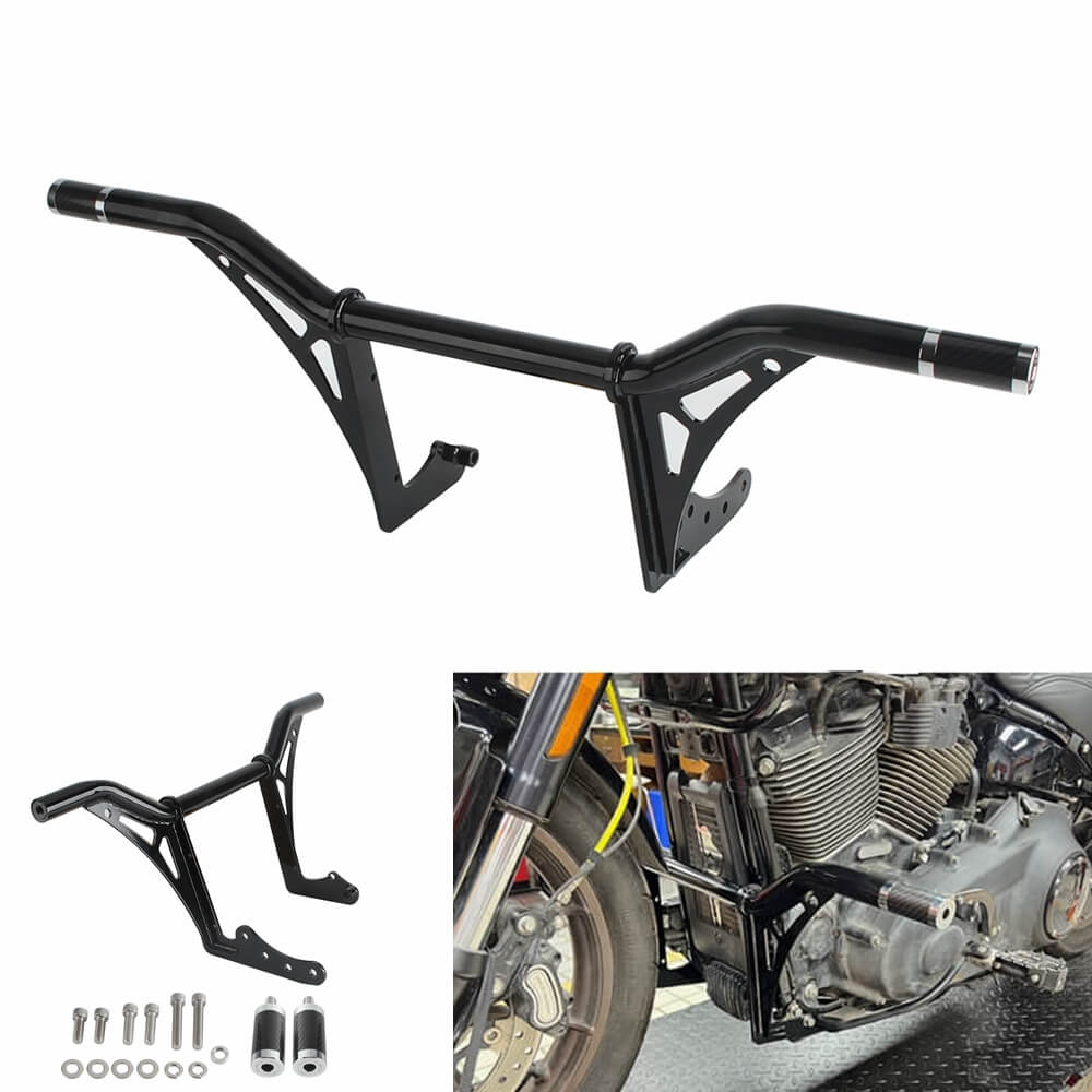 Harley M8 Softail Low Rider S ST FXLR FXBB FXST FXFB FXLRS/T Highway Engine Guard Crash Bar Passenger Peg Frame Slider Carbon End - pazoma