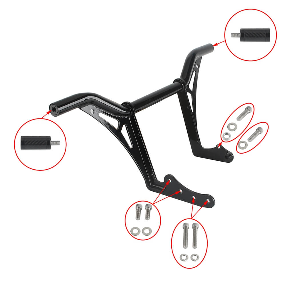 Harley M8 Softail Low Rider S ST FXLR FXBB FXST FXFB FXLRS/T Highway Engine Guard Crash Bar Passenger Peg Frame Slider Carbon End - pazoma