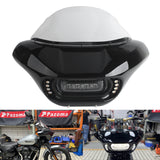 Harley M8 Softail Street Bob Low Rider Standard Club Style Headlight Shark Fairing Front Mask w/LED Headlamp DRL Turn Signal - pazoma