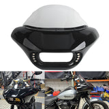 Harley M8 Softail Street Bob Low Rider Standard Front Headlight Shark Fairing w/Baja Designs Dual LP4 Lighting Bracket Mount - pazoma