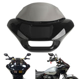 Harley M8 Softail Street Bob Low Rider Standard Front Headlight Shark Fairing w/Baja Designs Dual LP4 Lighting Bracket Mount - pazoma