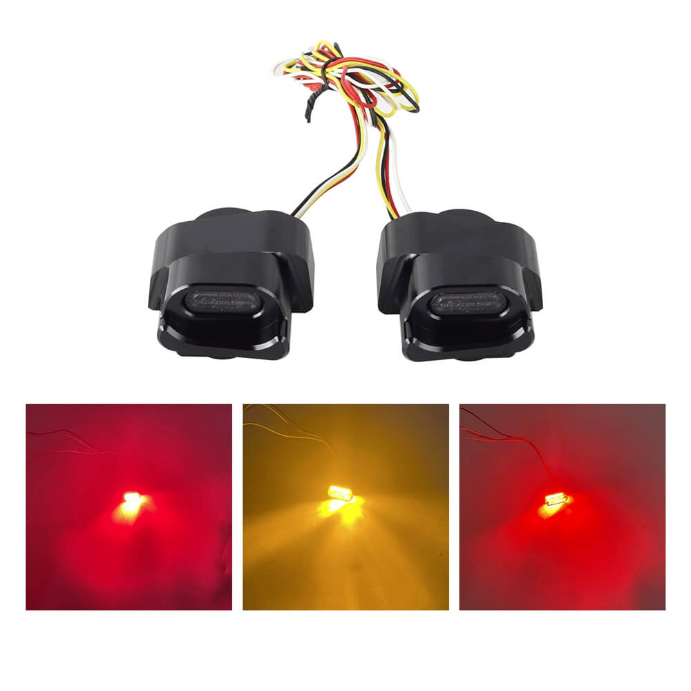 Harley Nightster 975 RH975 Strut Stripe LED 3 in 1 Turn Signals Tail Light & Brake light Rear Blinker Indicators 2022-2025 CNC Black - pazoma