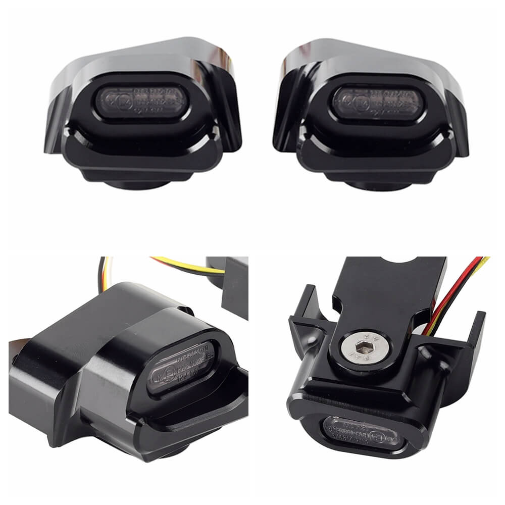 Harley Nightster 975 RH975 Strut Stripe LED 3 in 1 Turn Signals Tail Light & Brake light Rear Blinker Indicators 2022-2025 CNC Black - pazoma