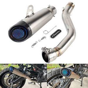Harley Pan America 1250 Special RA1250S RA1250 CVO RA1250SE Stainless Steel Muffler Slip-On Pipe Exhaust System Tailpipe with End Cap Grill 2021-2024 - pazoma
