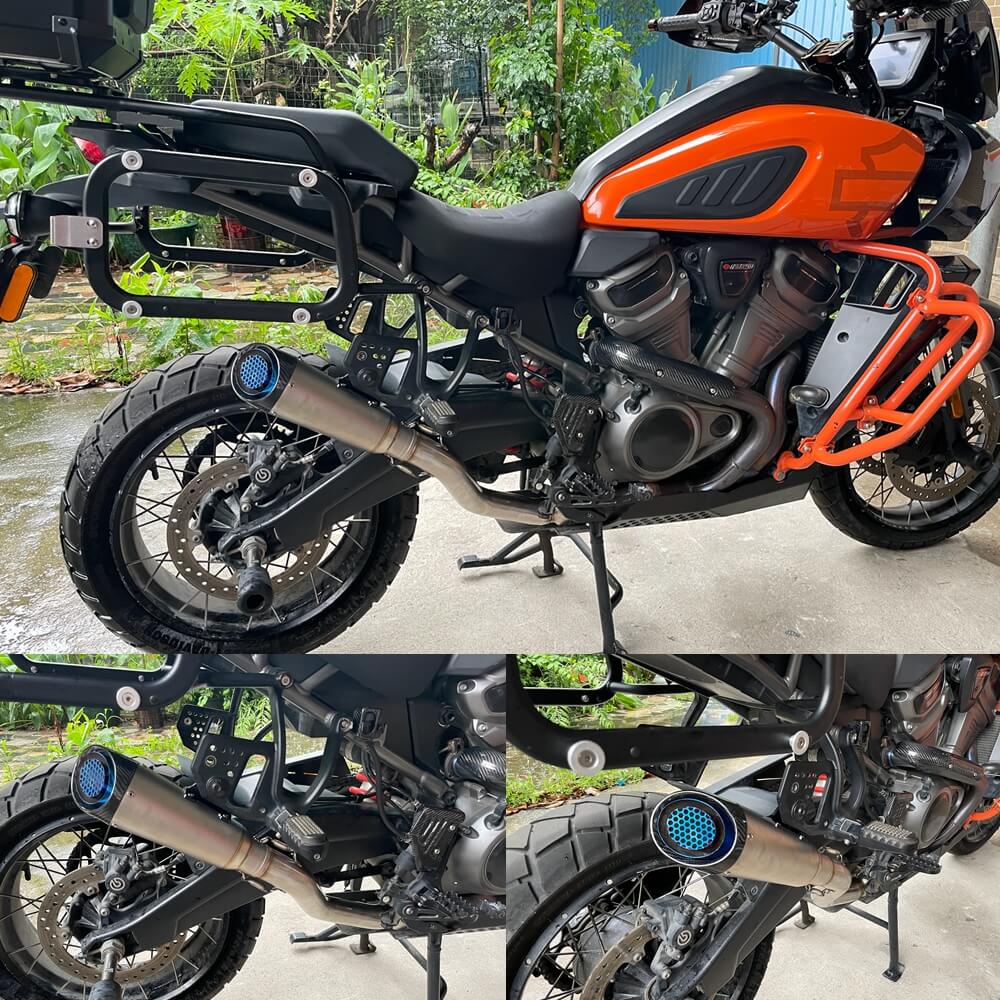 Harley Pan America RA1250ST Special RA1250S RA1250 CVO RA1250SE Stainless Steel Muffler Slip-On Pipe Exhaust System Tailpipe w/ End Cap Grill 21-2025 - pazoma