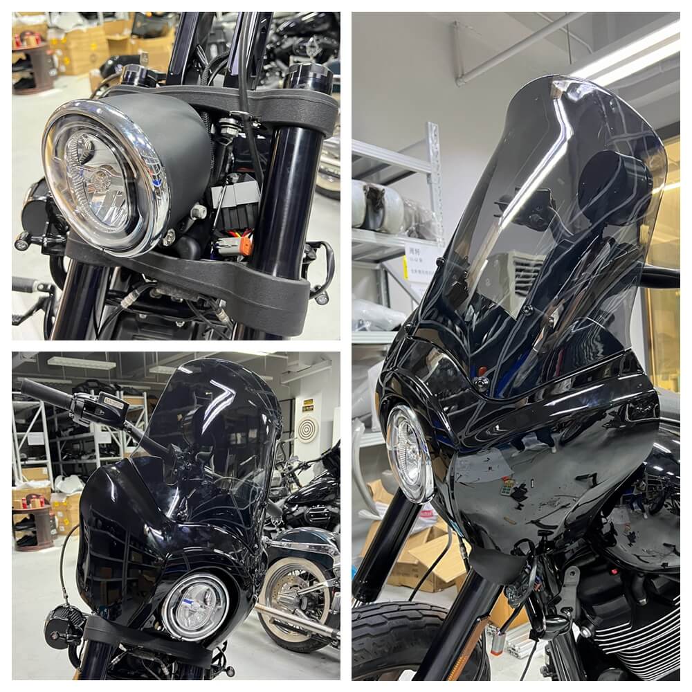 FXLRS Headlight Trim Ring / Shroud Kit Headlamp Housing For Harley Softail Low Rider S 114 117 FXLRS 2020-2025 MEB7231 - pazoma