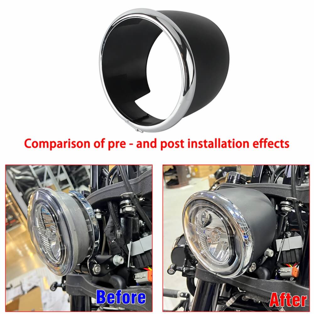 FXLRS Headlight Trim Ring / Shroud Kit Headlamp Housing For Harley Softail Low Rider S 114 117 FXLRS 2020-2025 MEB7231 - pazoma