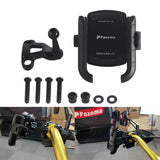 Harley Softail Fat Boy Bob Deluxe Heritage Handlebar Phone Carrier Mount Holder One-Touch Quick Lock Stand 360 Rotation Bracket - pazoma
