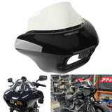 Harley Softail M8 Fat Bob 114 FXFB FXFBS Front Headlight Shark Fairing w/Baja Designs Dual LP4 Lighting Bracket Mounting Kit - pazoma
