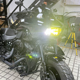 Harley Softail M8 Fat Bob 114 FXFB FXFBS Front Headlight Shark Fairing w/Baja Designs Dual LP4 Lighting Bracket Mounting Kit - pazoma