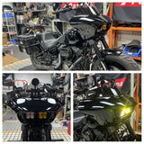 Harley Softail M8 Fat Bob 114 FXFB FXFBS Front Headlight Shark Fairing w/Baja Designs Dual LP4 Lighting Bracket Mounting Kit