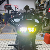 Harley Softail M8 Fat Bob 114 FXFB FXFBS Front Headlight Shark Fairing w/Baja Designs Dual LP4 Lighting Bracket Mounting Kit - pazoma