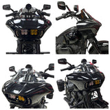 Harley Softail M8 Fat Bob 114 FXFB FXFBS Front Headlight Shark Fairing w/Baja Designs Dual LP4 Lighting Bracket Mounting Kit - pazoma