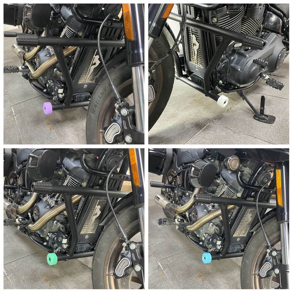 Harley Softail M8 Low Rider ST 117 FXLRST Front High 2 Step Crash Bar Cage Highway Engine Guard Rear Passenger Frame Slider Peg - pazoma