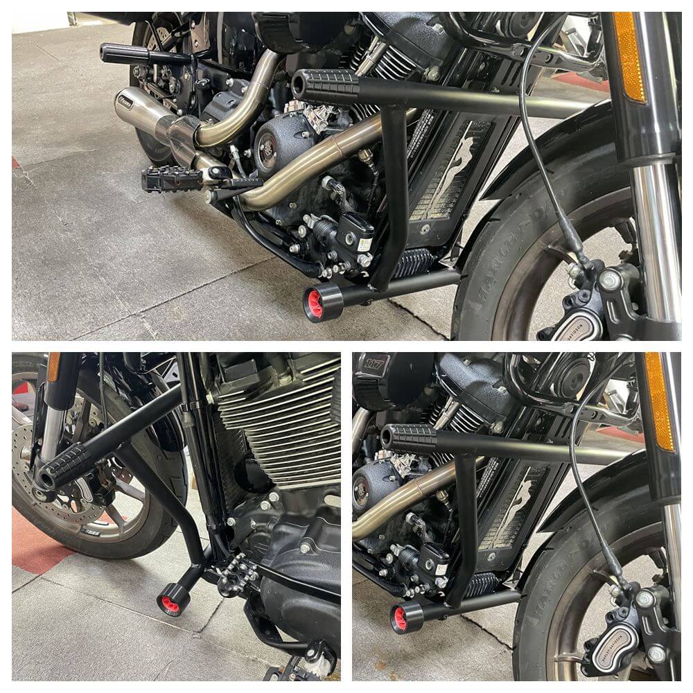 Harley Softail M8 Low Rider ST 117 FXLRST Front Rear Highway Peg High 2 Step Engine Guard Crash Bar Passenger Peg Frame Slider 2022-2024 - pazoma