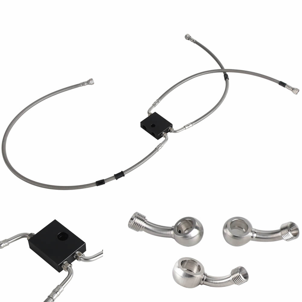 Harley Softail M8 Low Rider ST S FXLRST Fat Bob FXFB FXDRS 16-18" Handlebar Front Extended Length Upper Lower Brake Line w/ABS - pazoma