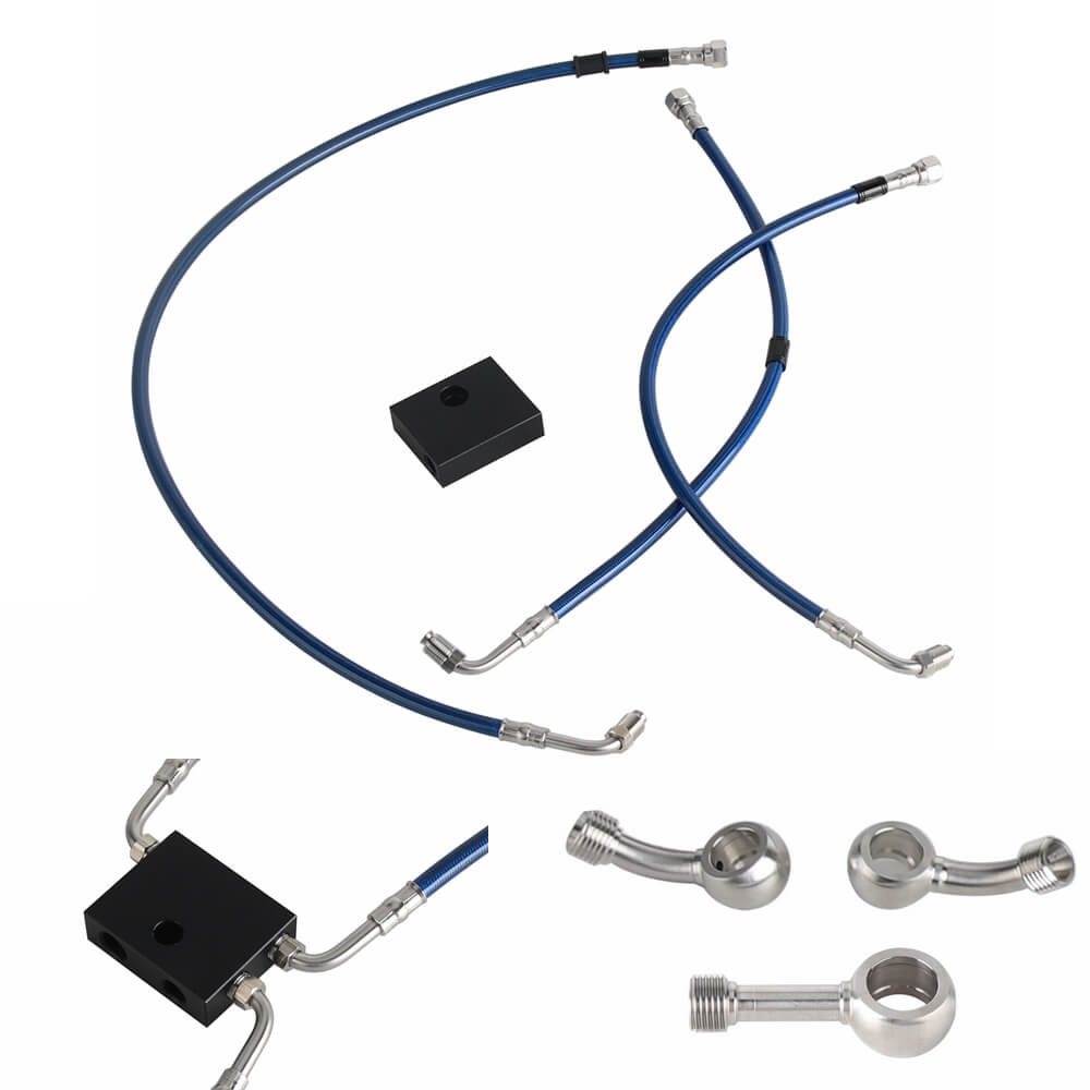 Harley Softail M8 Low Rider ST S FXLRST Fat Bob FXFB FXDRS 16-18" Handlebar Front Extended Length Upper Lower Brake Line w/ABS - pazoma