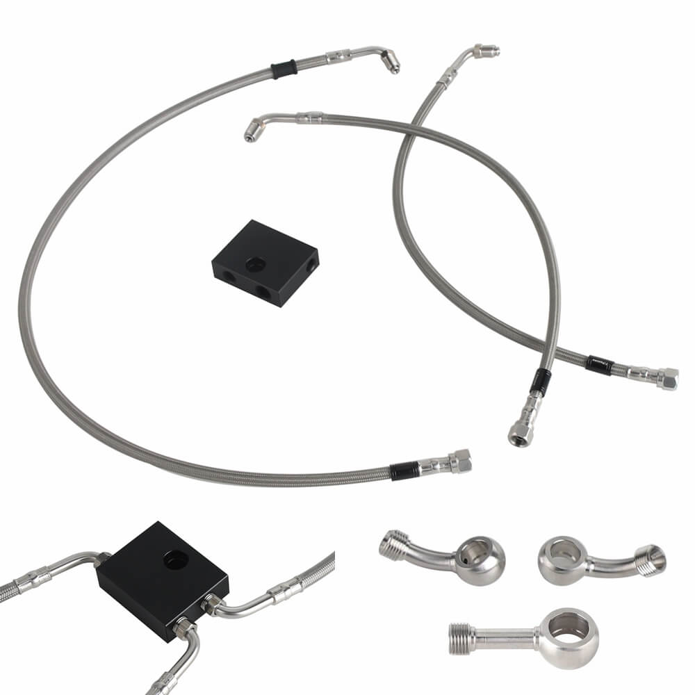 Harley Softail M8 Low Rider ST S FXLRST Fat Bob FXFB FXDRS 16-18" Handlebar Front Extended Length Upper Lower Brake Line w/ABS - pazoma